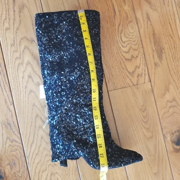 NWT A New Day Sequin Black Women's Boots Size 8.5 - Picture 8 of 14